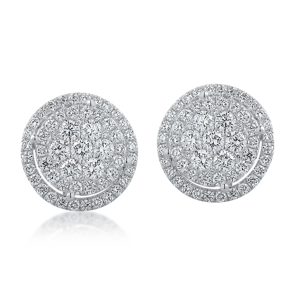 Cercei din aur alb cu diamante de 1.78ct - imagine 2