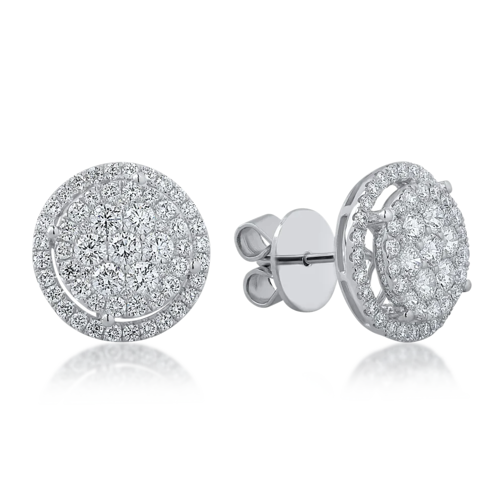 Cercei din aur alb cu diamante de 1.78ct