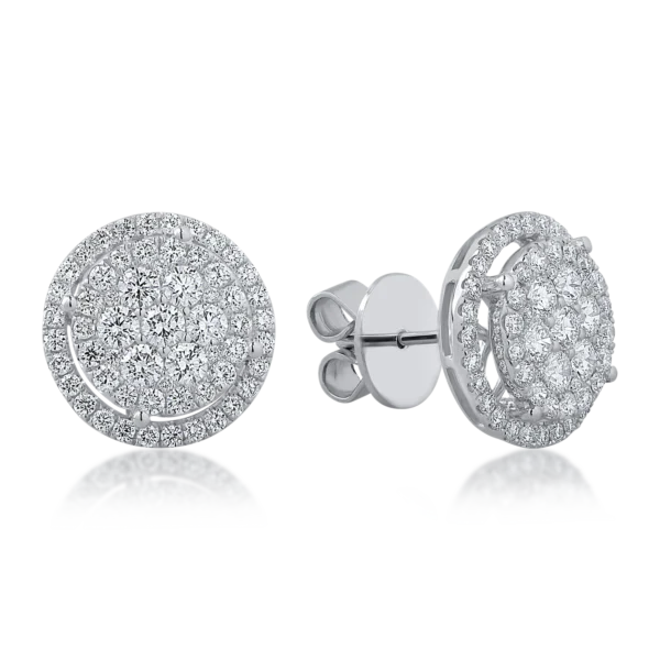 Cercei din aur alb cu diamante de 1.78ct