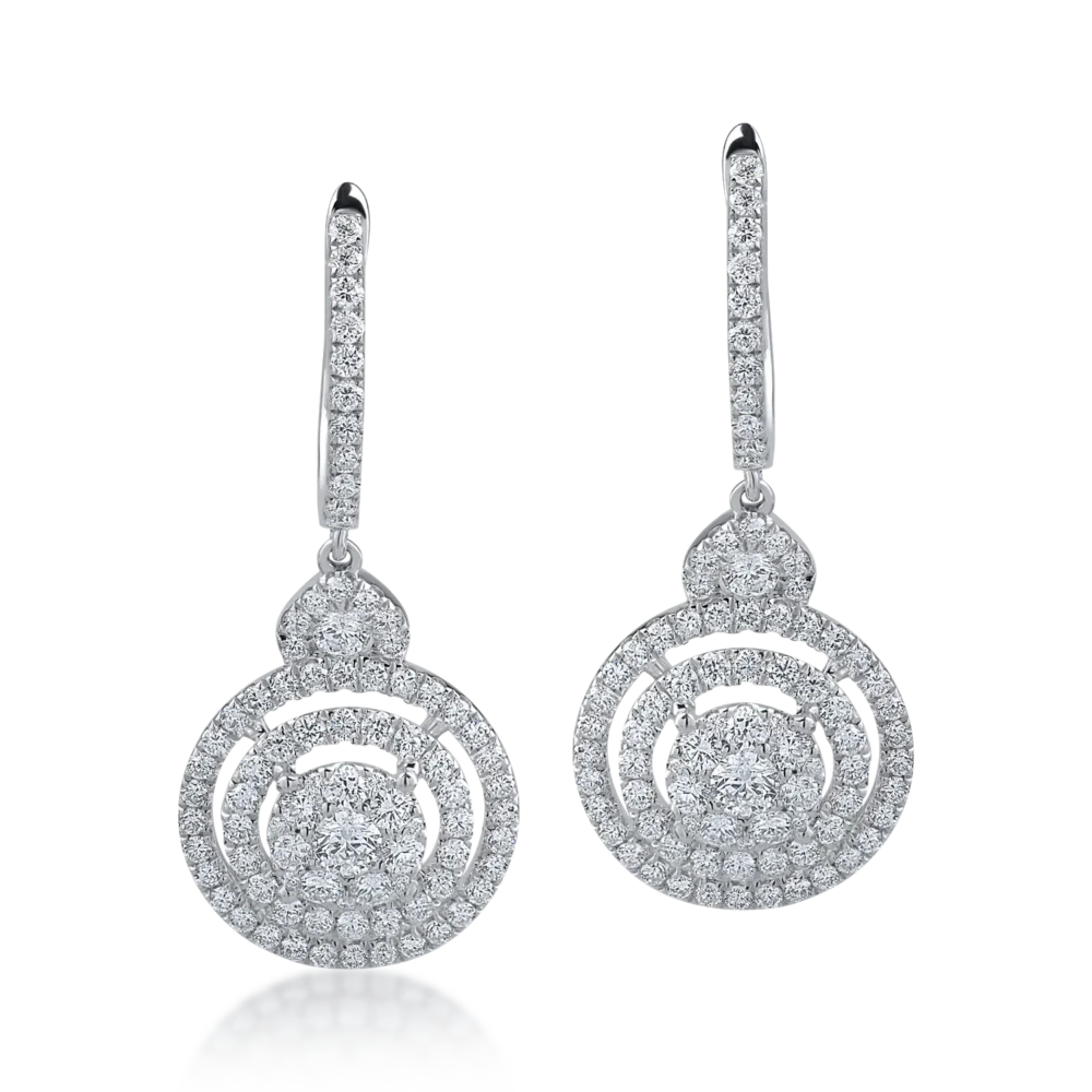 Cercei din aur alb cu diamante de 1.81ct - imagine 2