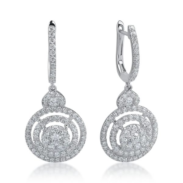 Cercei din aur alb cu diamante de 1.81ct