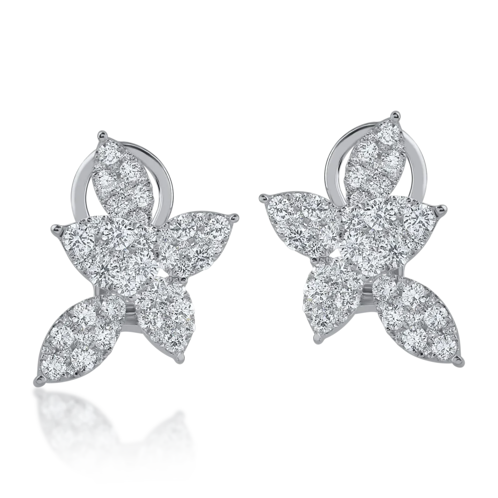 Cercei din aur alb cu diamante de 1.87ct - imagine 2