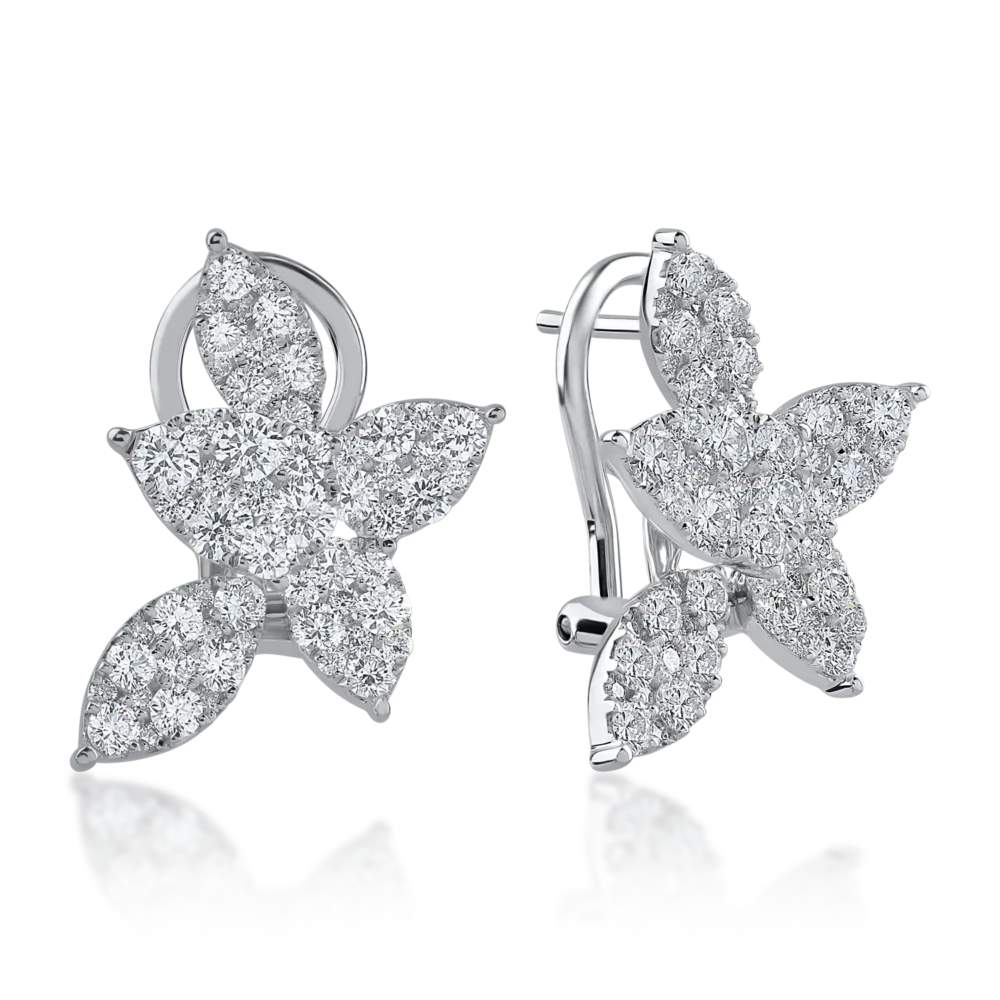 Cercei din aur alb cu diamante de 1.87ct