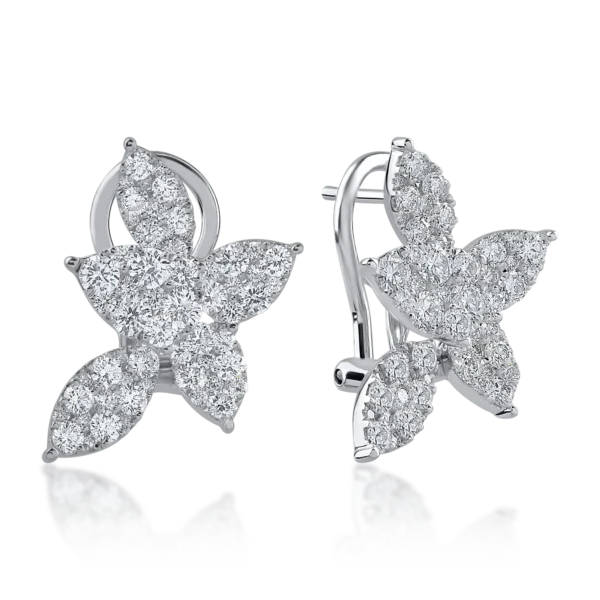 Cercei din aur alb cu diamante de 1.87ct