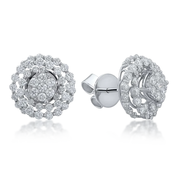 Cercei din aur alb cu diamante de 1.96ct