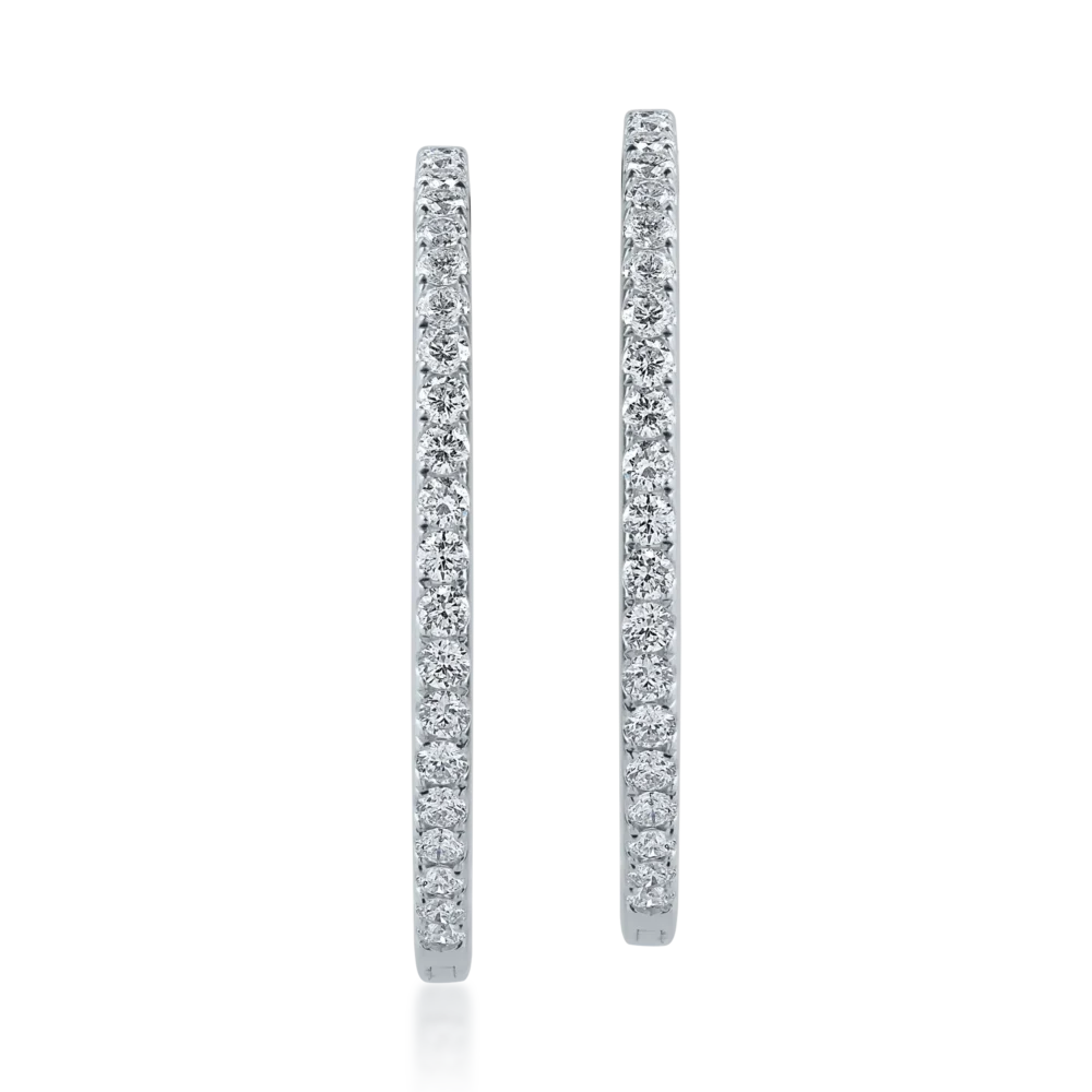 Cercei din aur alb cu diamante de 1.9ct - imagine 2