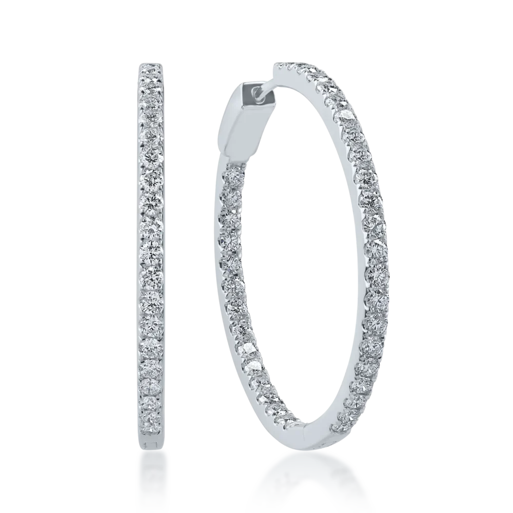 Cercei din aur alb cu diamante de 1.9ct