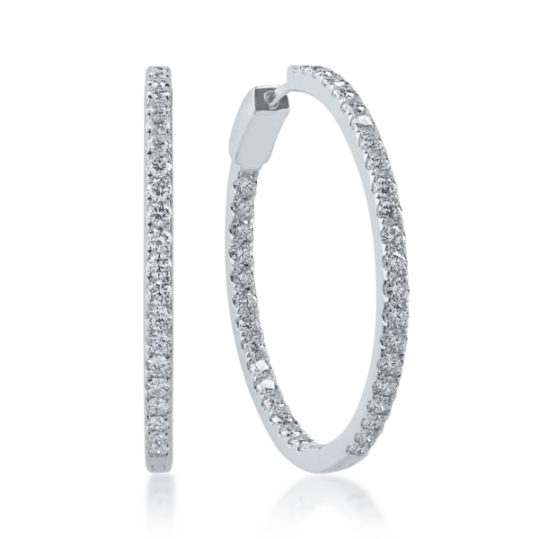 Cercei din aur alb cu diamante de 1.9ct