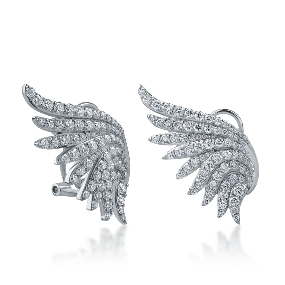 Cercei din aur alb cu diamante de 1.9ct - imagine 2