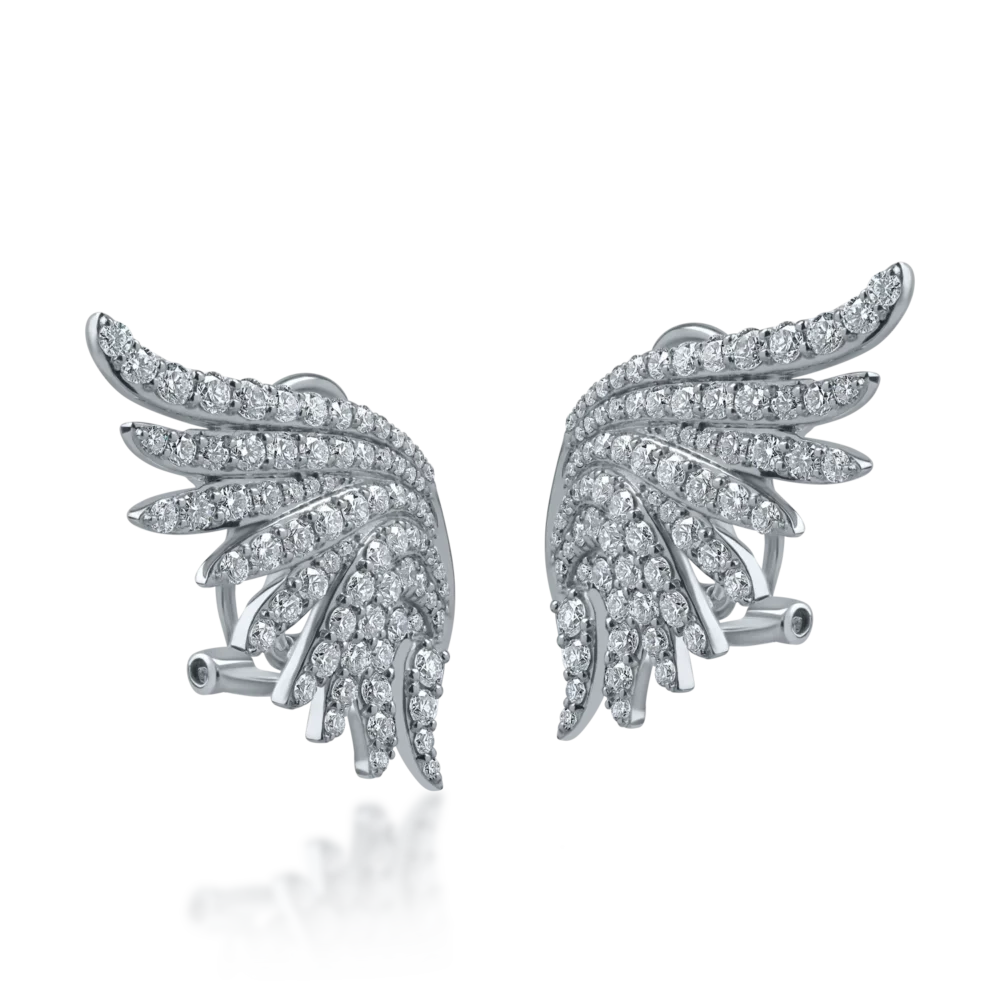 Cercei din aur alb cu diamante de 1.9ct