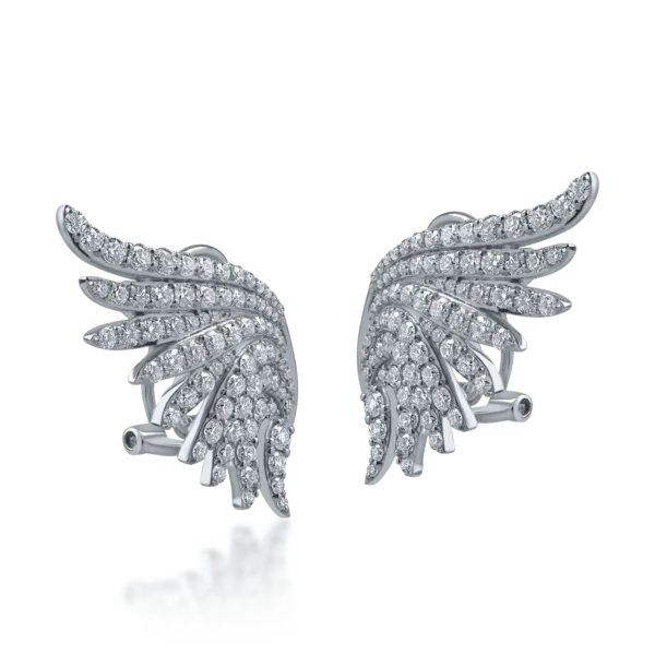 Cercei din aur alb cu diamante de 1.9ct