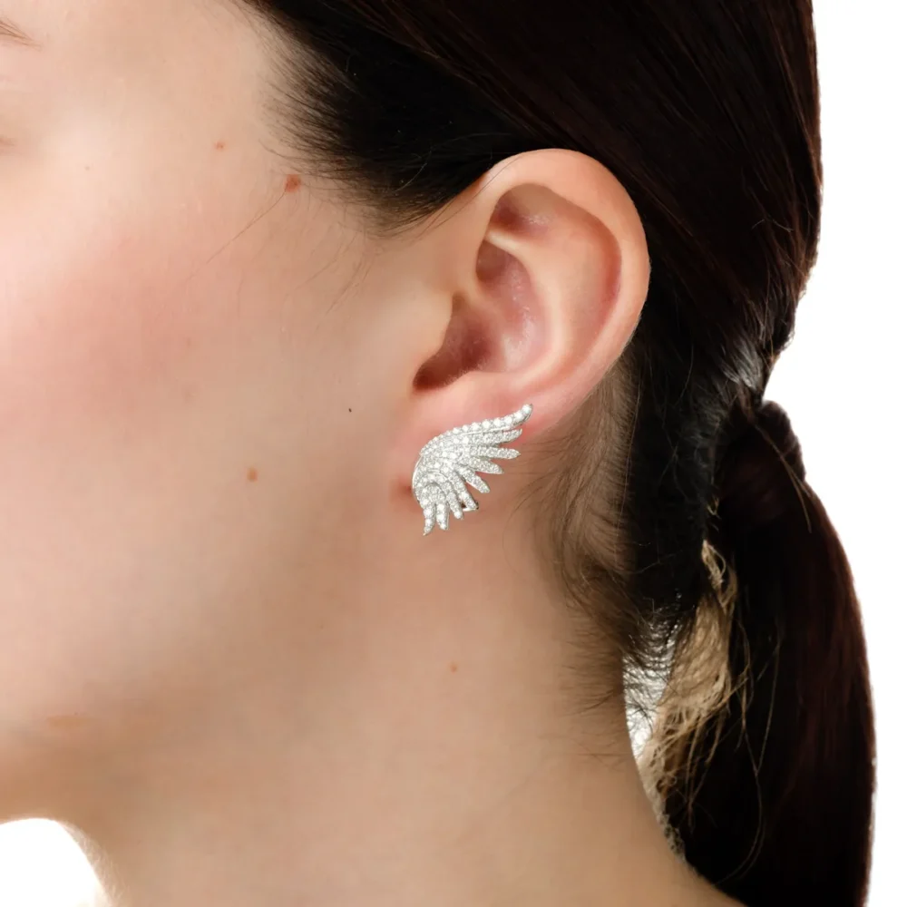 Cercei din aur alb cu diamante de 1.9ct - imagine 3