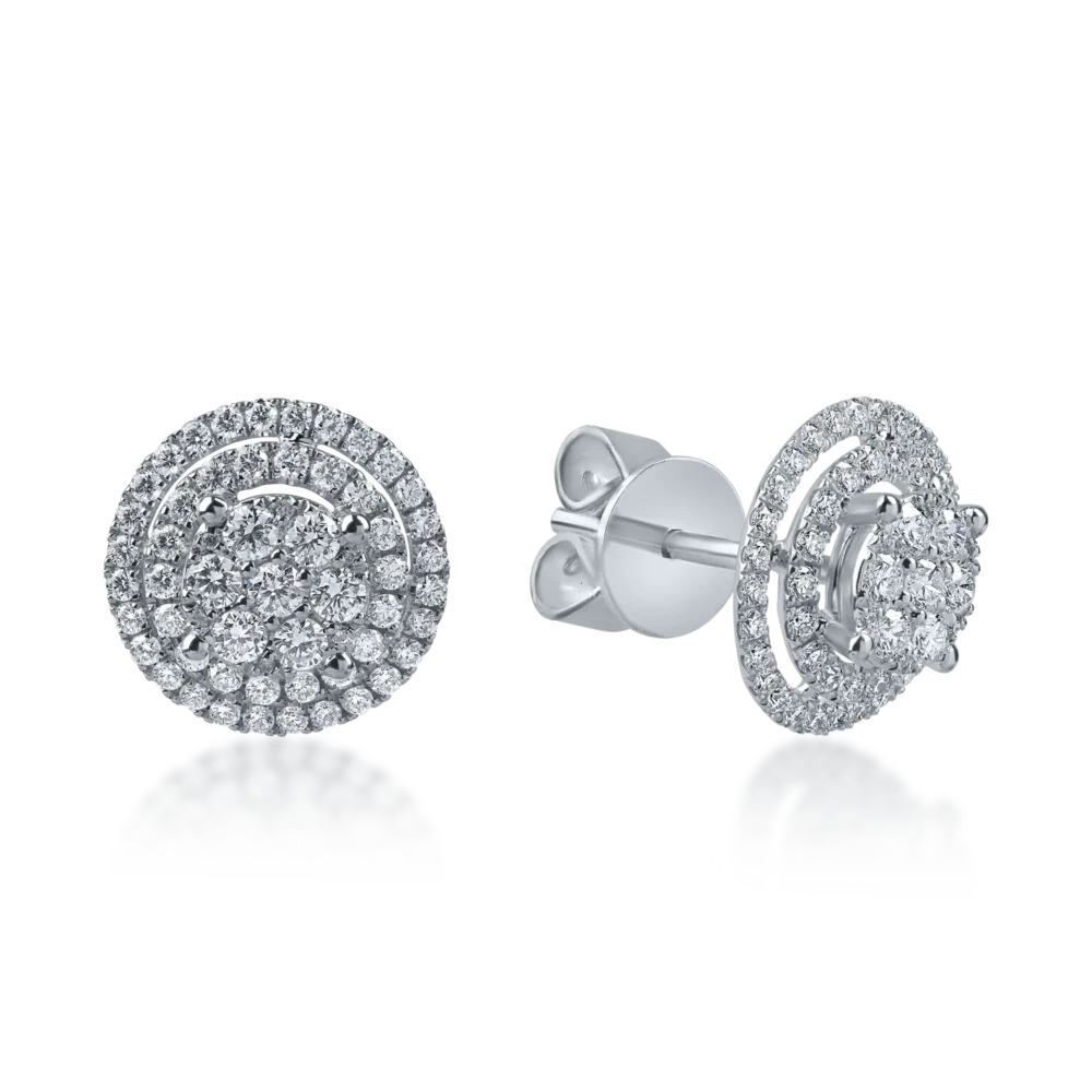 Cercei din aur alb cu diamante de 1ct