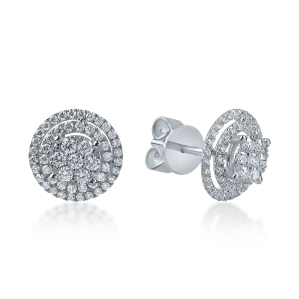 Cercei din aur alb cu diamante de 1ct