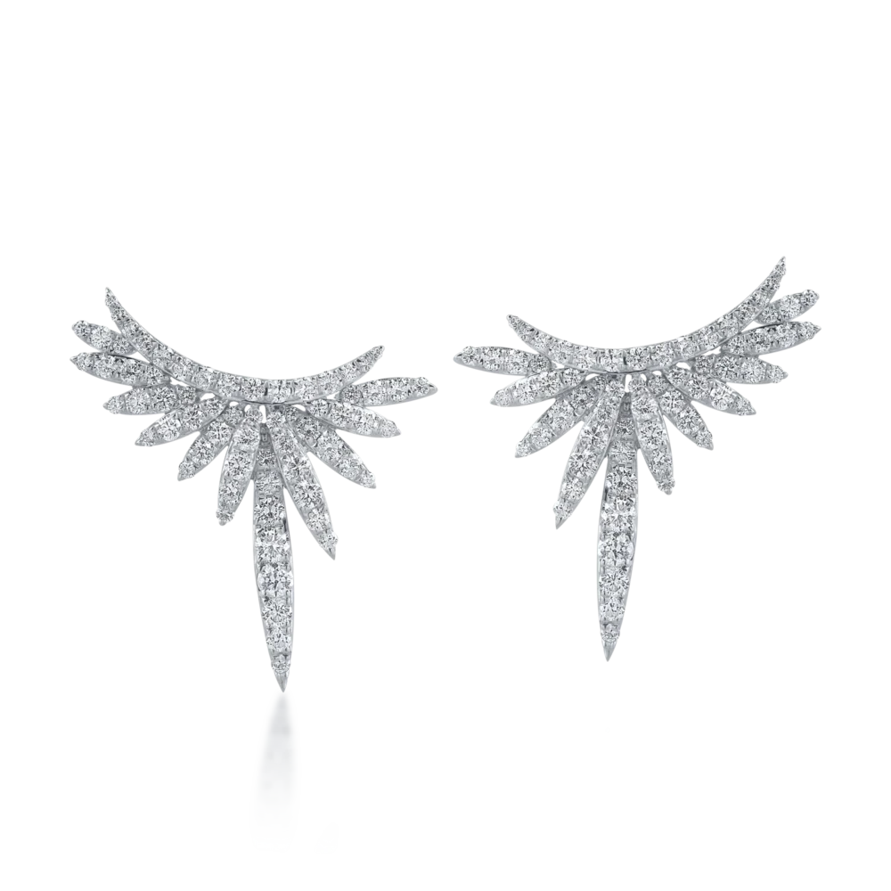 Cercei din aur alb cu diamante de 2.08ct - imagine 2