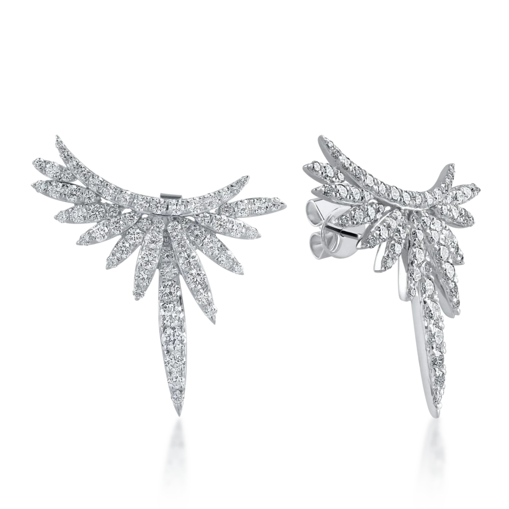 Cercei din aur alb cu diamante de 2.08ct