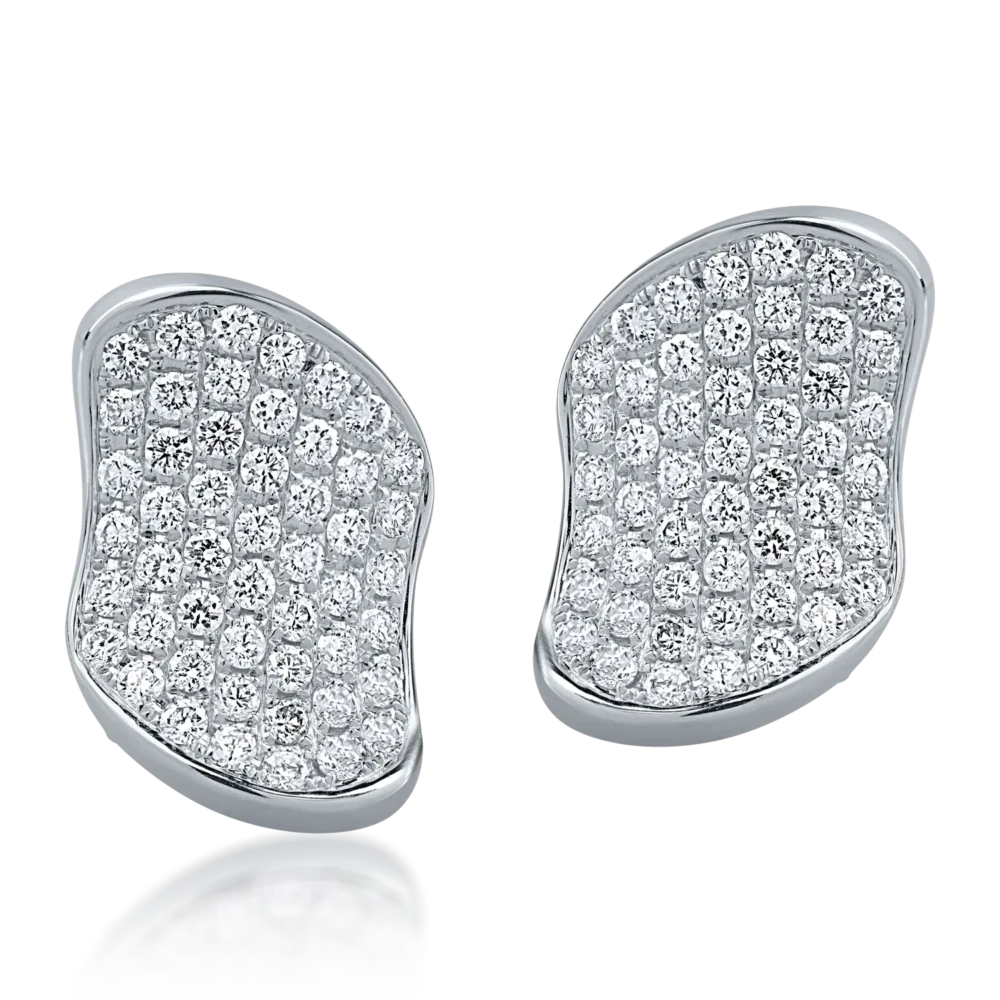 Cercei din aur alb cu diamante de 2.17ct - imagine 2