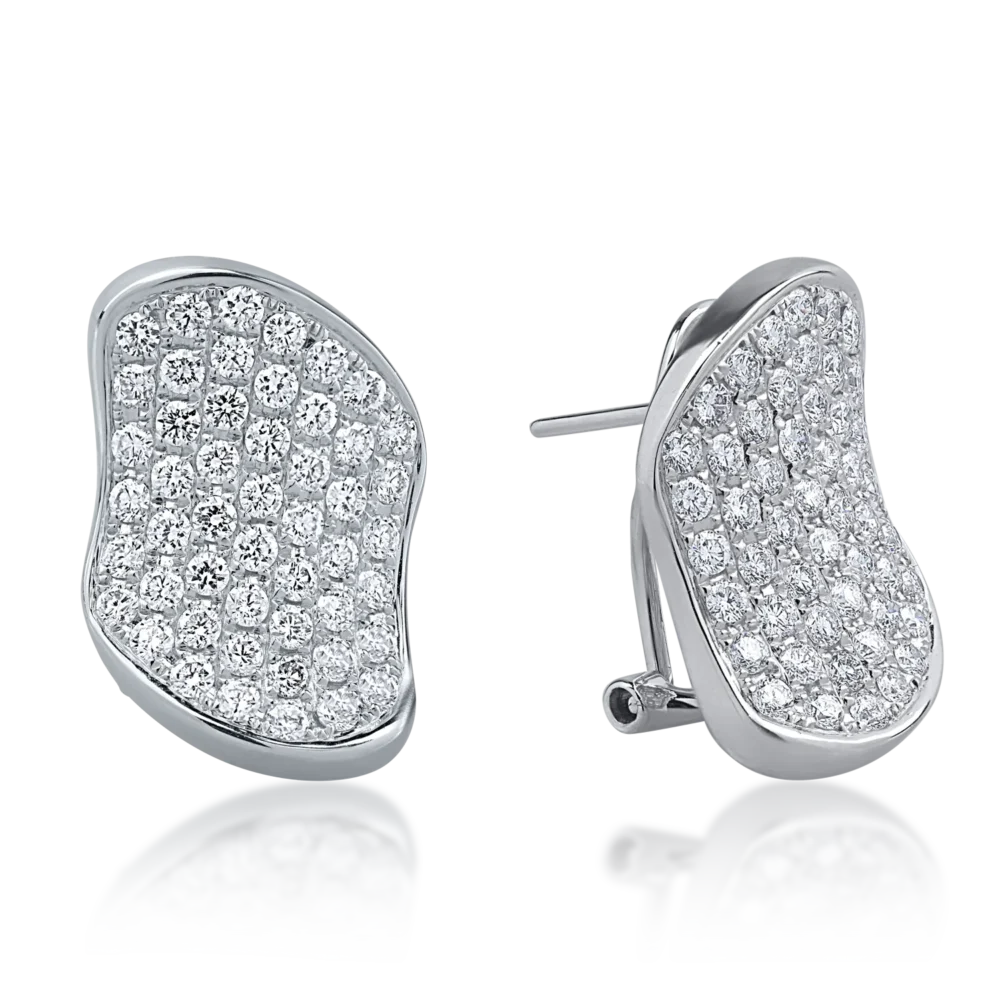 Cercei din aur alb cu diamante de 2.17ct