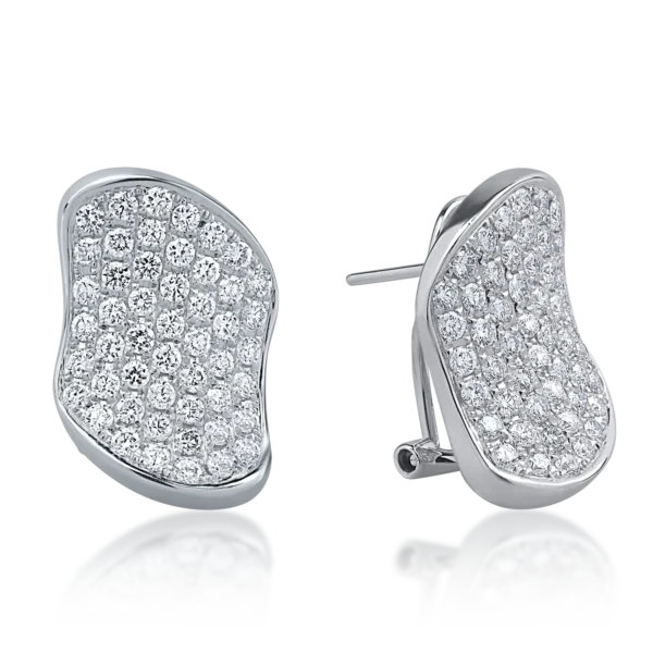 Cercei din aur alb cu diamante de 2.17ct