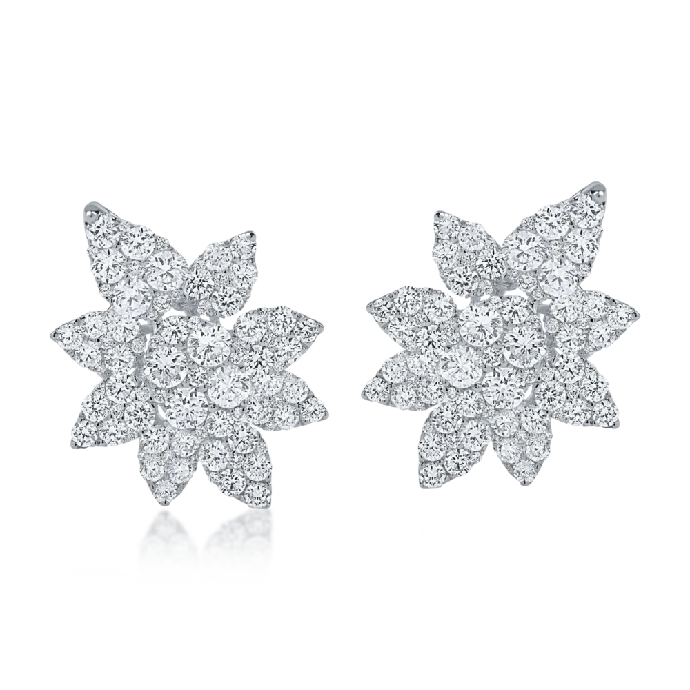 Cercei din aur alb cu diamante de 2.25ct - imagine 2