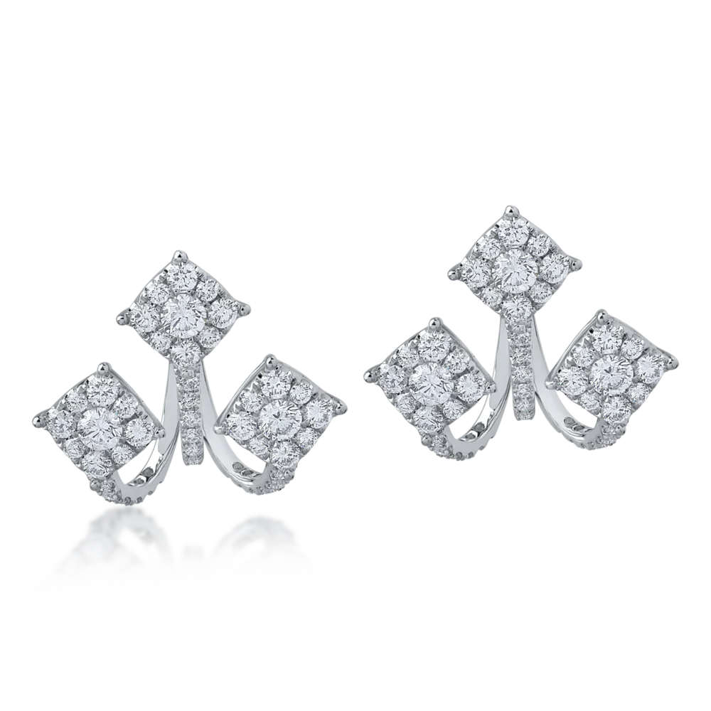 Cercei din aur alb cu diamante de 2.276ct - imagine 2