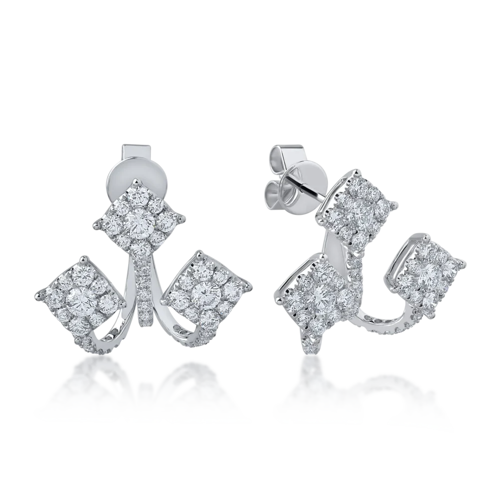 Cercei din aur alb cu diamante de 2.276ct