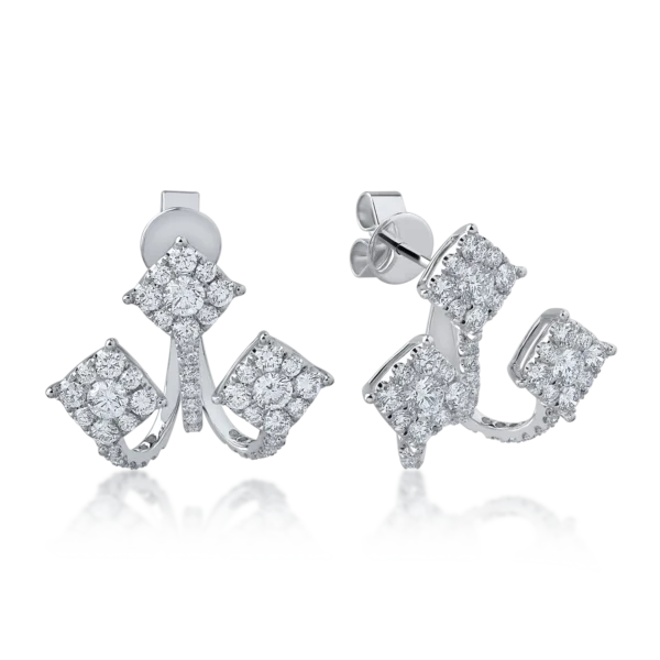 Cercei din aur alb cu diamante de 2.276ct
