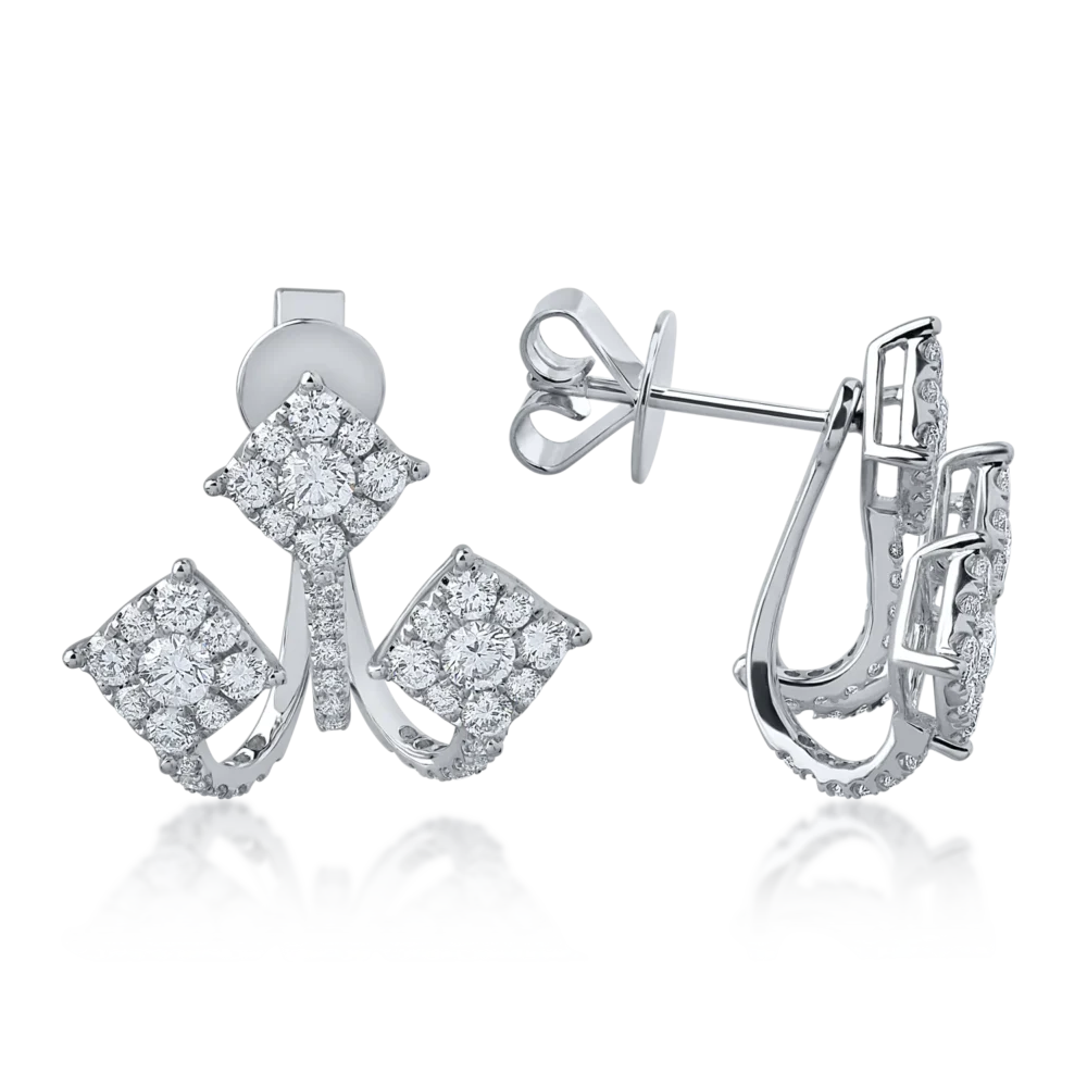 Cercei din aur alb cu diamante de 2.276ct - imagine 3