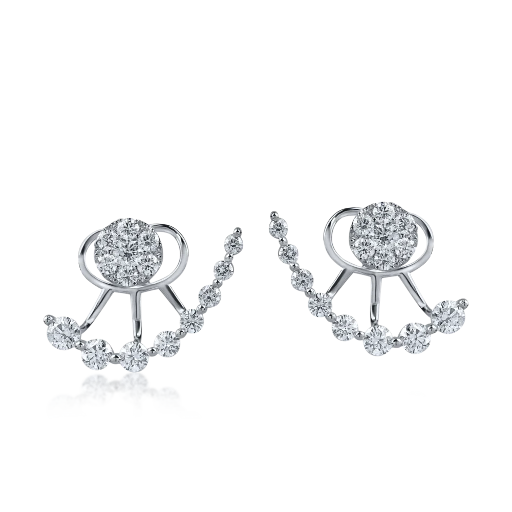 Cercei din aur alb cu diamante de 2.2ct - imagine 2