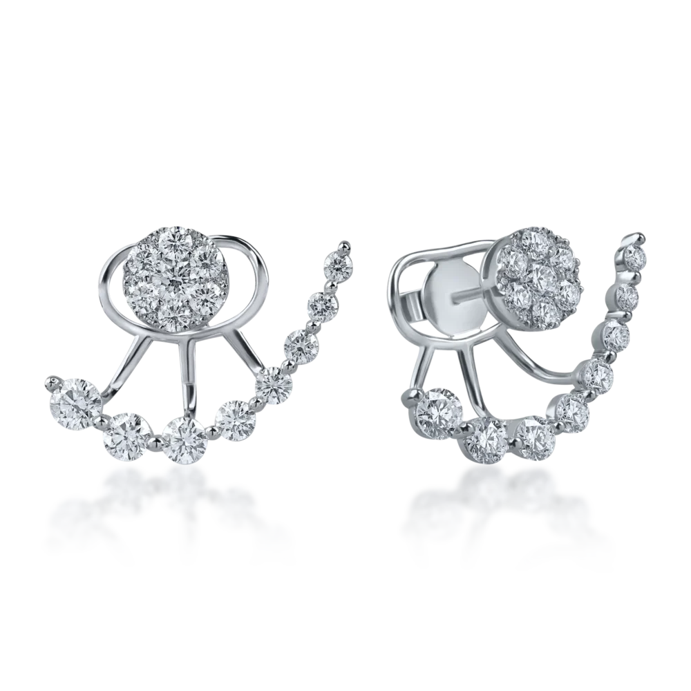 Cercei din aur alb cu diamante de 2.2ct