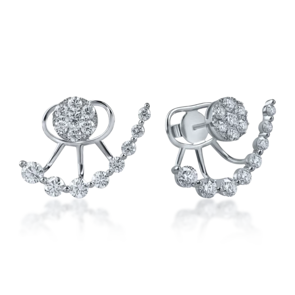 Cercei din aur alb cu diamante de 2.2ct