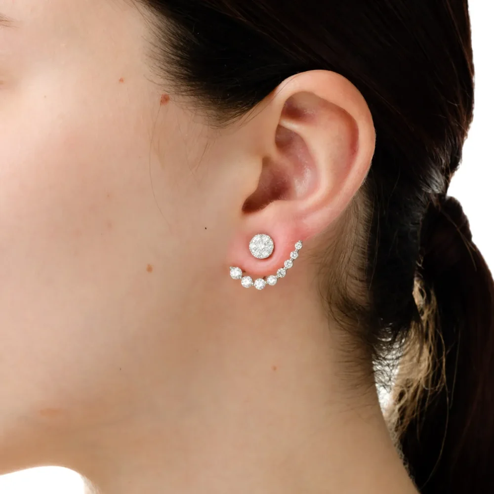 Cercei din aur alb cu diamante de 2.2ct - imagine 3