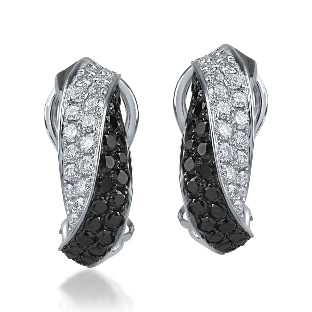 Cercei din aur alb cu diamante de 2.2ct - imagine 2