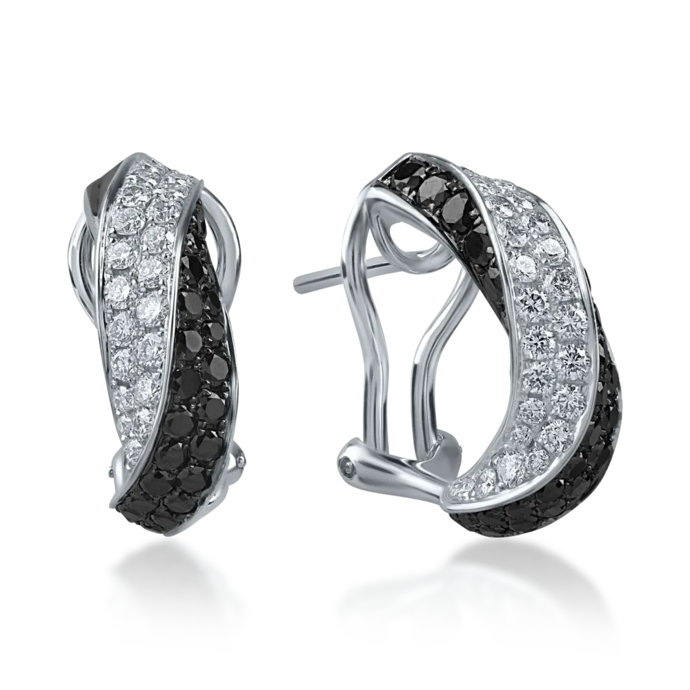 Cercei din aur alb cu diamante de 2.2ct