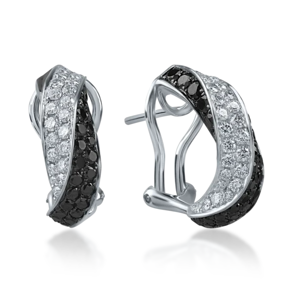 Cercei din aur alb cu diamante de 2.2ct