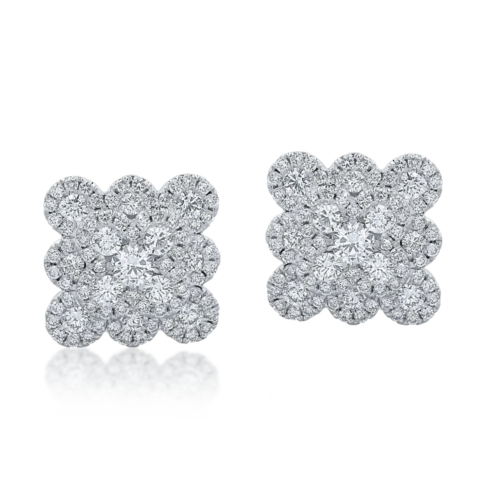 Cercei din aur alb cu diamante de 2.33ct - imagine 2