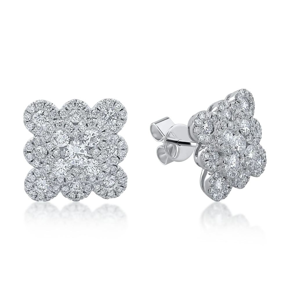 Cercei din aur alb cu diamante de 2.33ct