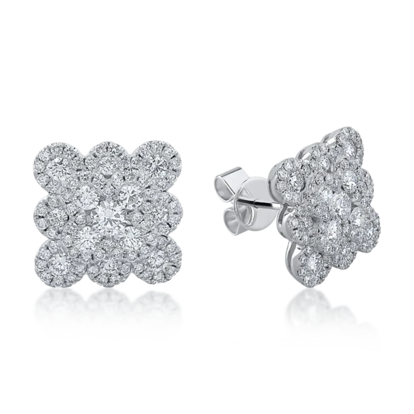 Cercei din aur alb cu diamante de 2.33ct