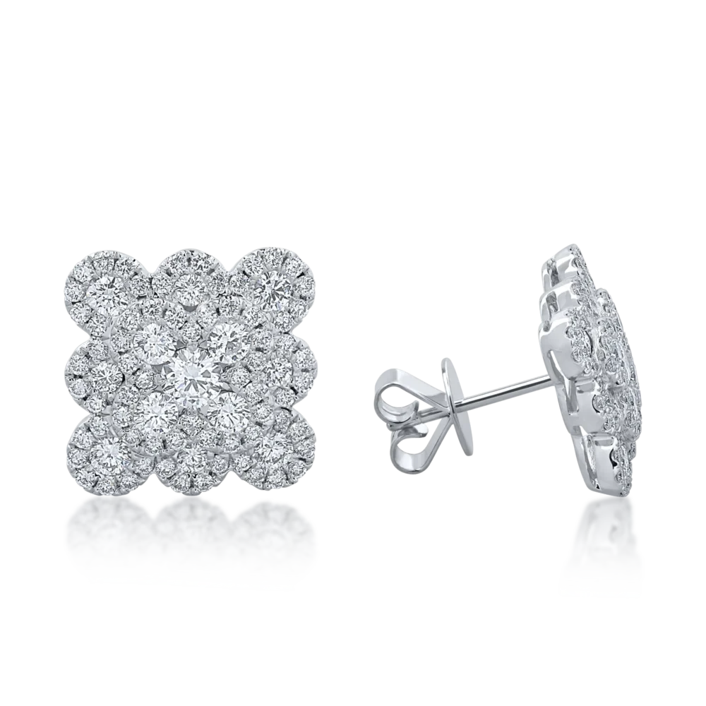 Cercei din aur alb cu diamante de 2.33ct - imagine 3