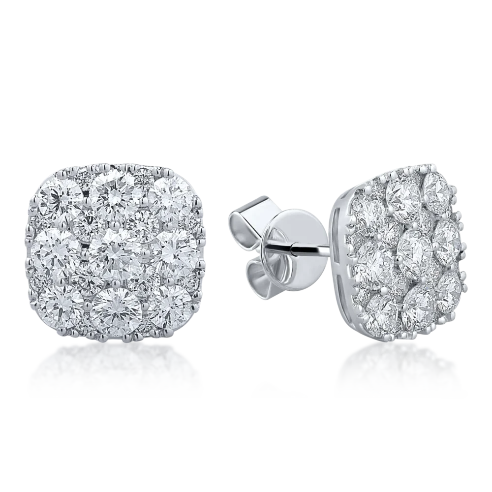 Cercei din aur alb cu diamante de 2.39ct