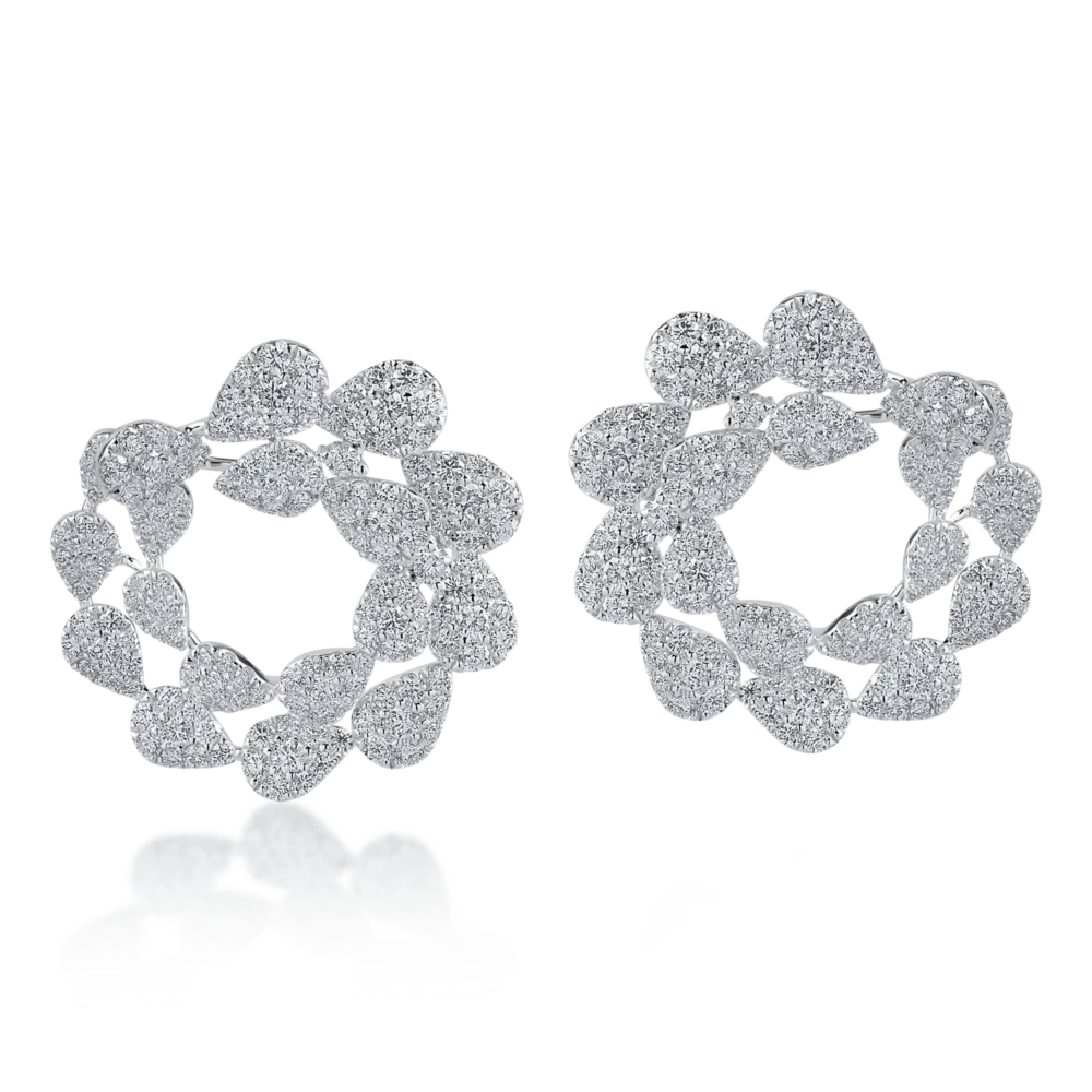 Cercei din aur alb cu diamante de 2.3ct - imagine 2