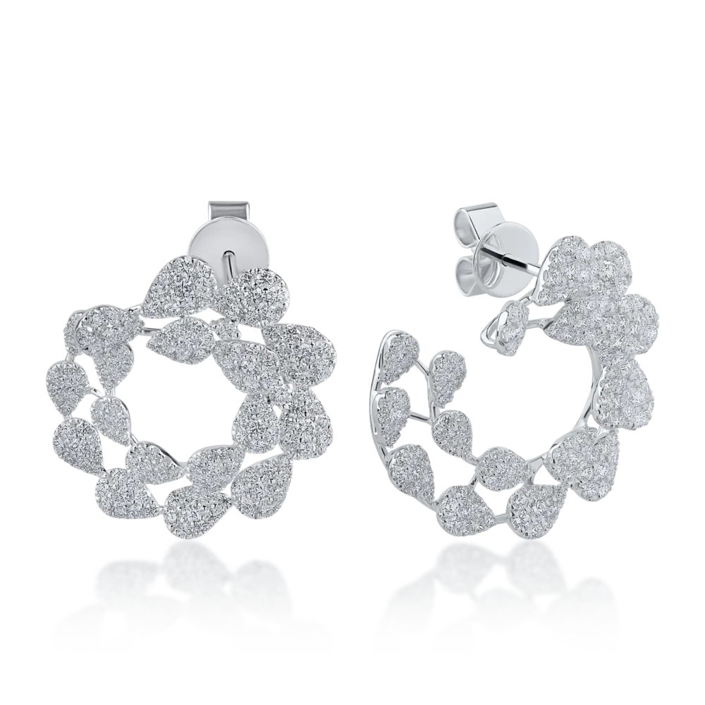 Cercei din aur alb cu diamante de 2.3ct