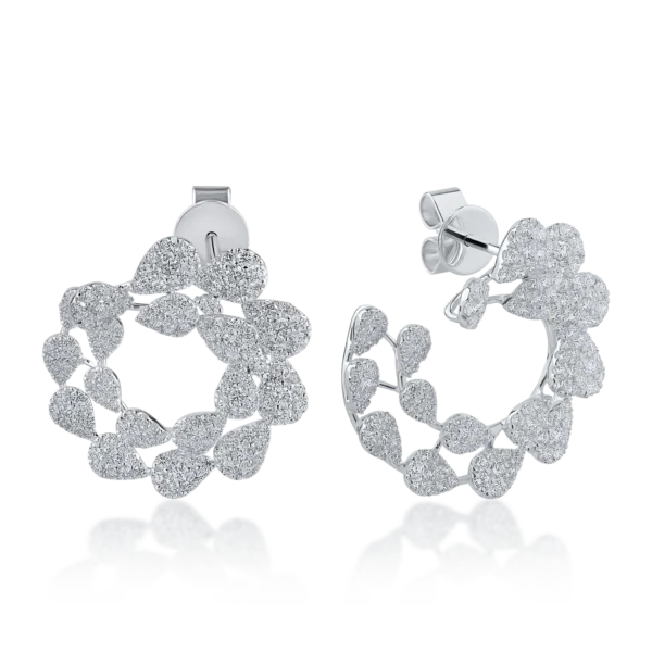 Cercei din aur alb cu diamante de 2.3ct