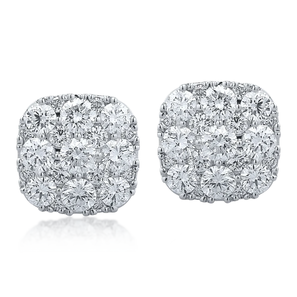 Cercei din aur alb cu diamante de 2.41ct - imagine 2