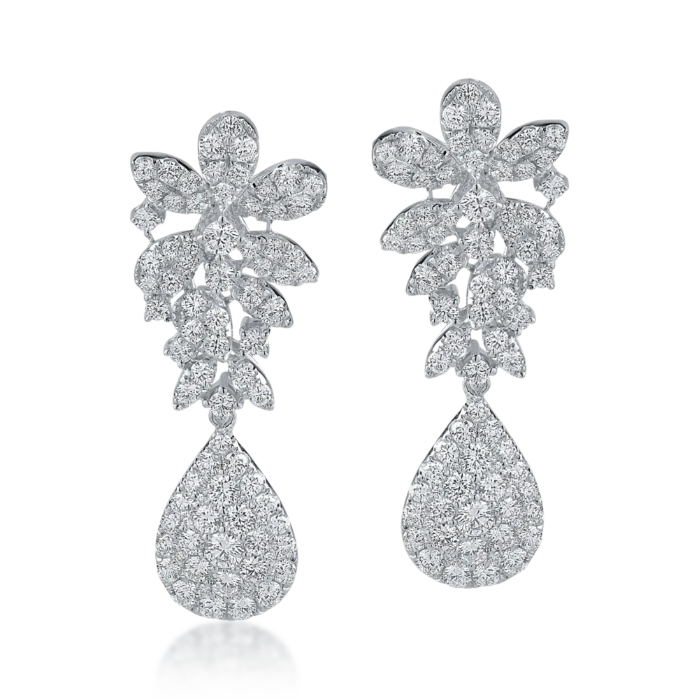 Cercei din aur alb cu diamante de 2.44ct - imagine 2