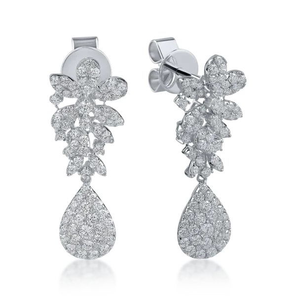 Cercei din aur alb cu diamante de 2.44ct