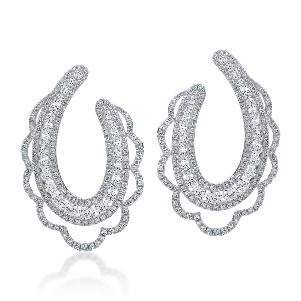 Cercei din aur alb cu diamante de 2.49 ct - imagine 2