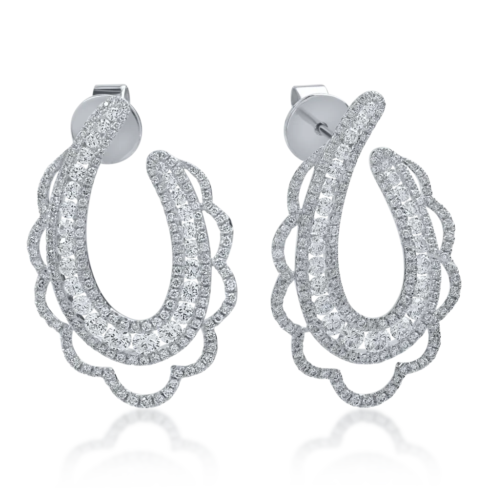 Cercei din aur alb cu diamante de 2.49 ct