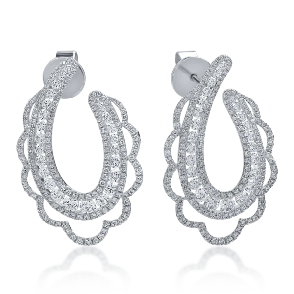 Cercei din aur alb cu diamante de 2.49 ct