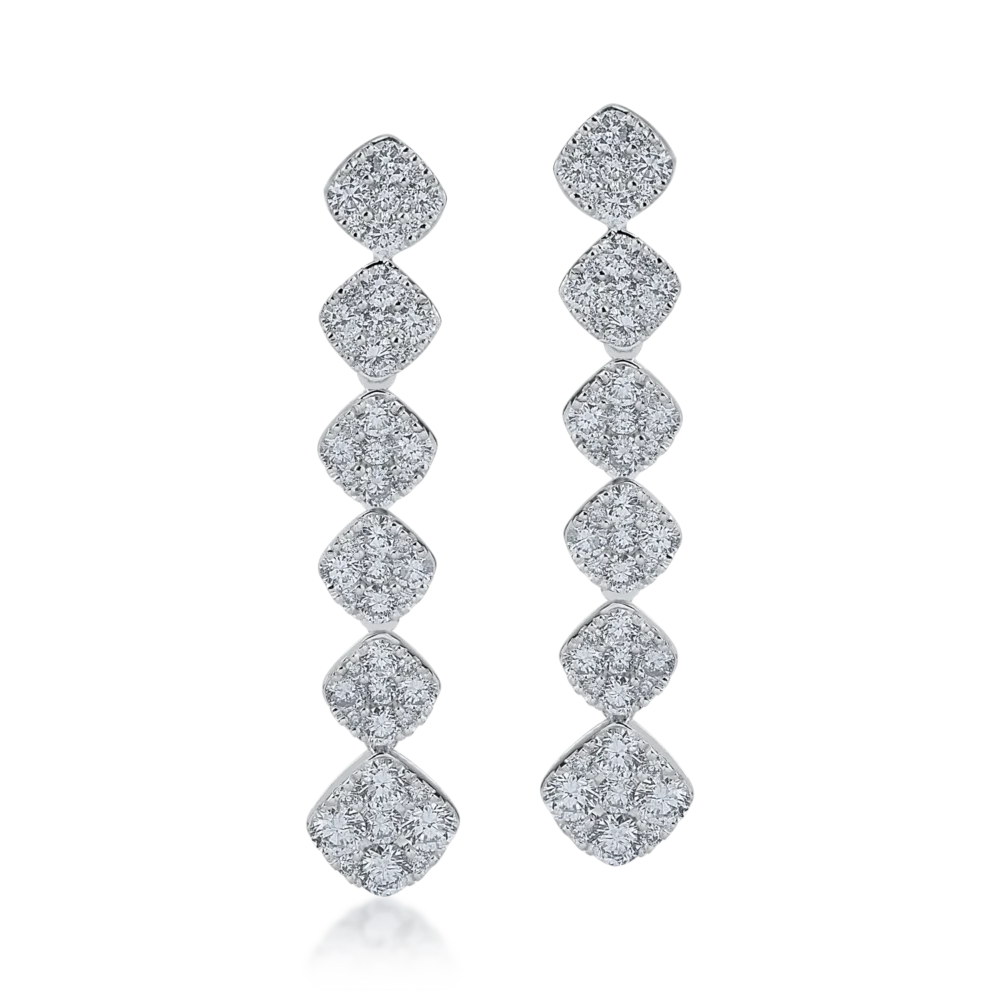 Cercei din aur alb cu diamante de 2.52ct - imagine 2